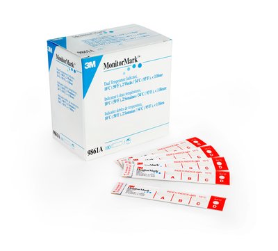 3m? 監(jiān)視器mark? 9861a時(shí)間溫度顯示儀，10°c/50°f，記錄時(shí)間2周，每箱500個(gè)。
